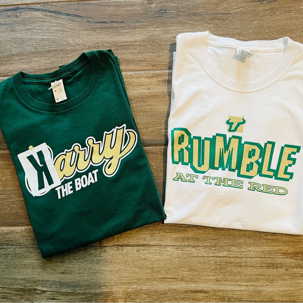USF Bulls Baseball Shirts Harry the Boat & Rumble at the Red Soft Cotton Sz Med
